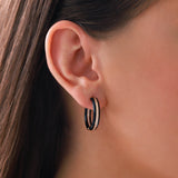 Gradıva Onyx Hoops | Pırlanta Küpe | 18 Ayar Altın