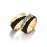 Gradiva Midnight Lustre | Carbon Fiber Gold Ring | 18K Gold