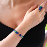 Gradiva Blue Lagoon | Diamond Cuff Bracelet | 18K Gold