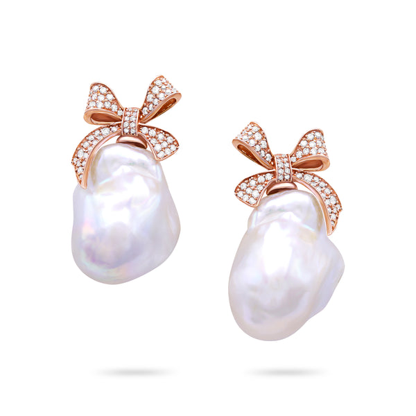 Gradiva Pearls | Diamond Earrings | 14K Gold