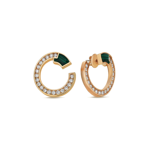 Gradiva Malachites | Diamond Earrings | 18K Gold