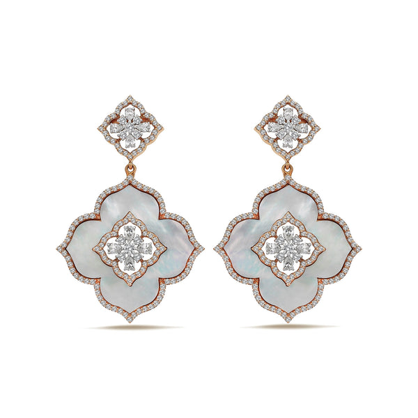 Gradiva Mother of Pearl | Diamond Earrings | 18K Gold