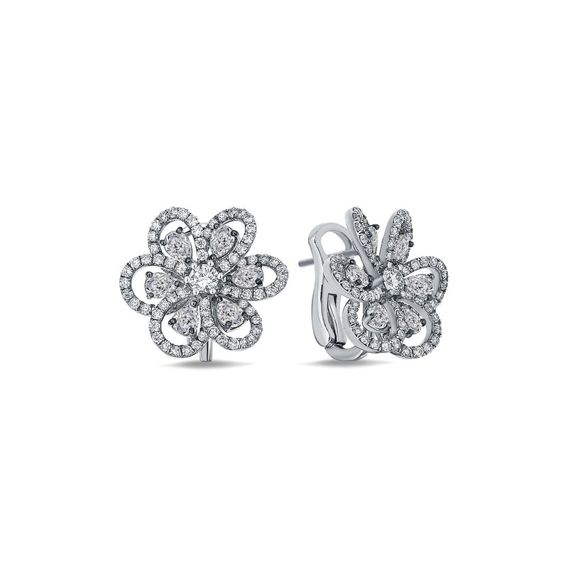 Gradiva Floral Elegance | Diamond Earrings | 18K Gold