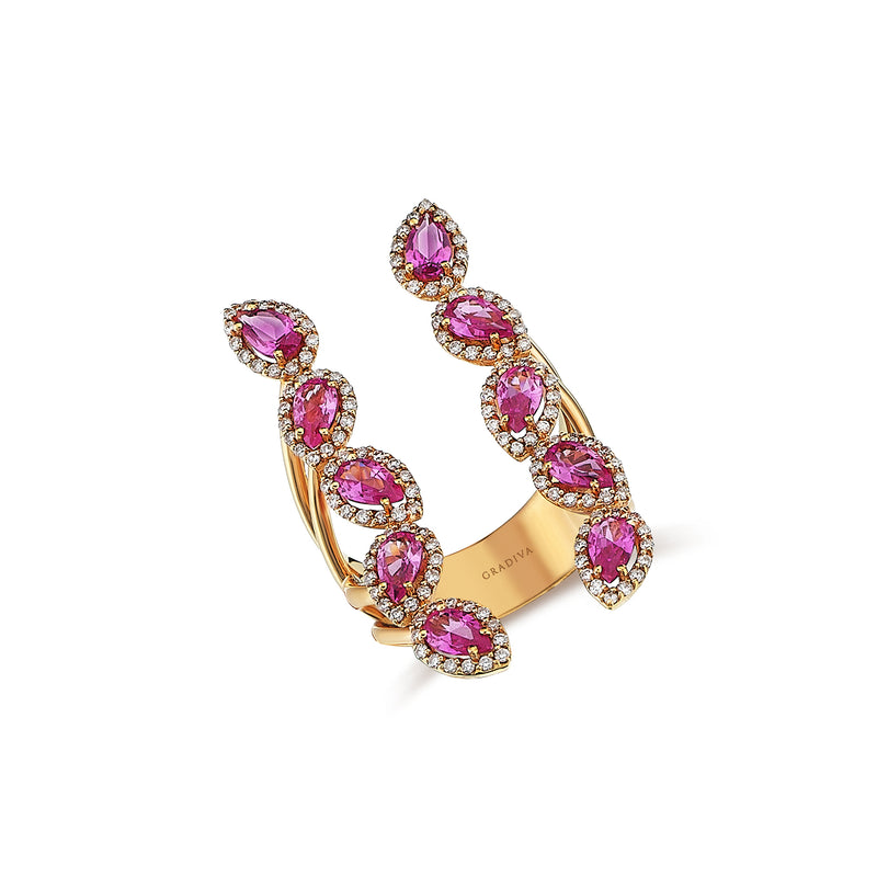 Gradiva Pink Sapphire | Diamond Ring | 18K Gold