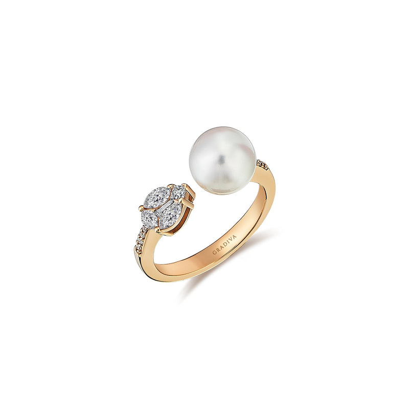 Gradiva Pearls | Diamond Ring | 18K Gold