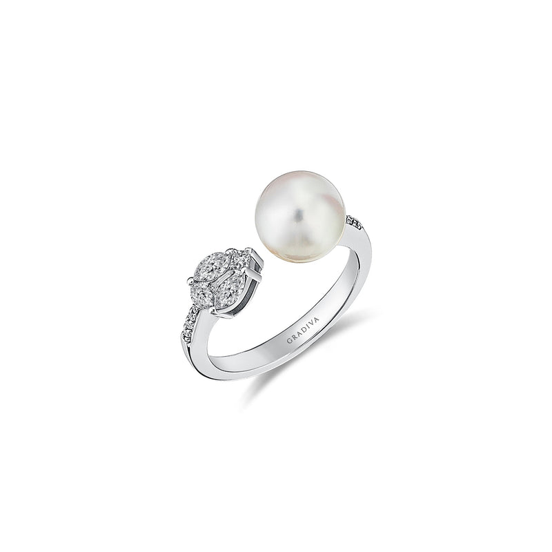 Gradiva Pearls | Diamond Ring | 18K Gold