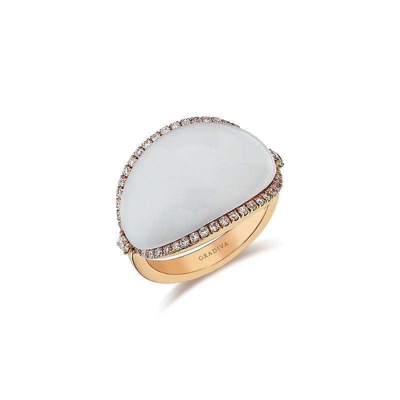 Gradiva Mother of Pearl | Diamond Ring | 18K Gold