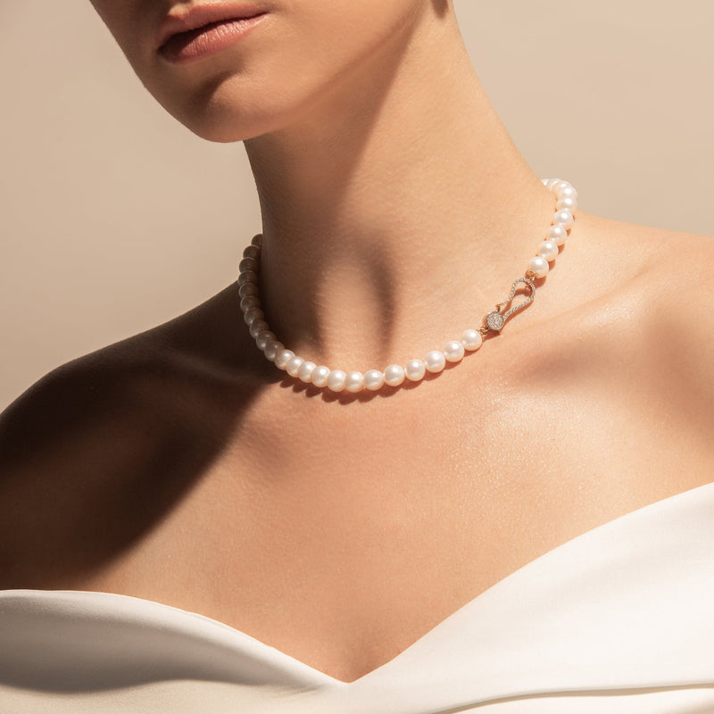 Gradiva Pearls | Diamond Necklace | 18K Gold