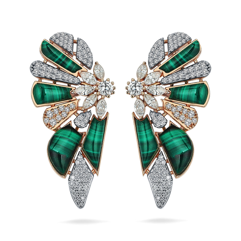 Gradiva Malachites | Diamond Earrings | 18K Gold