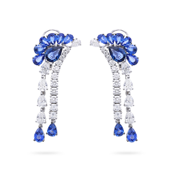 Gradiva Royal Sapphire | Diamond Sapphire Earrings | 18K Gold