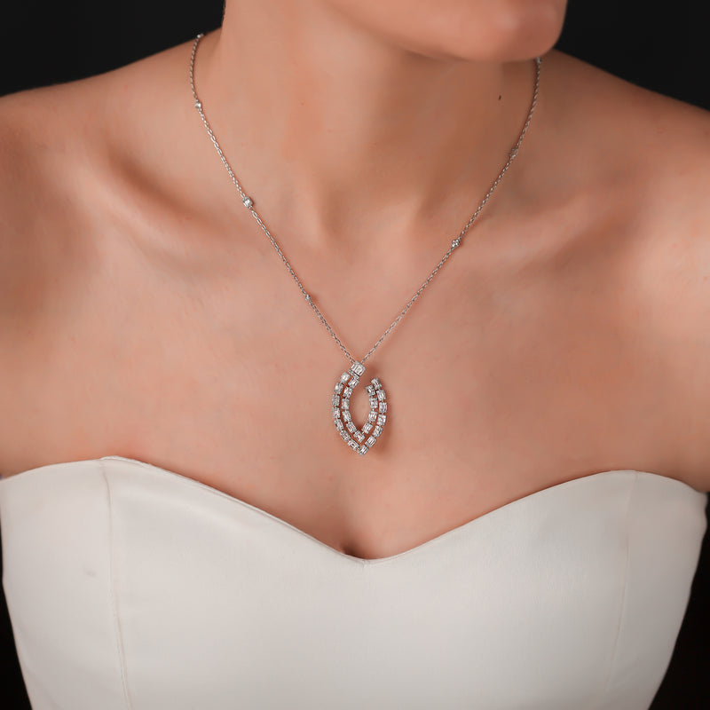 Gradiva Leaf | Diamond Pendant | 14K Gold