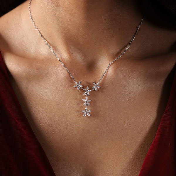 Gradiva Lilies | Diamond Necklace/Pendant | 1.28 Cts. | 14K Gold